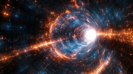 Fototapeta premium Cosmic Tunnel: A Journey Through Nebulae and Stardust