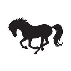  silhouette of a running horse, Drawing the silhouette of horse , Horse Icon 