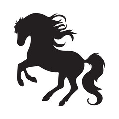  silhouette of a running horse, Drawing the silhouette of horse , Horse Icon 