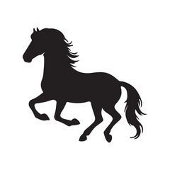  silhouette of a running horse, Drawing the silhouette of horse , Horse Icon 