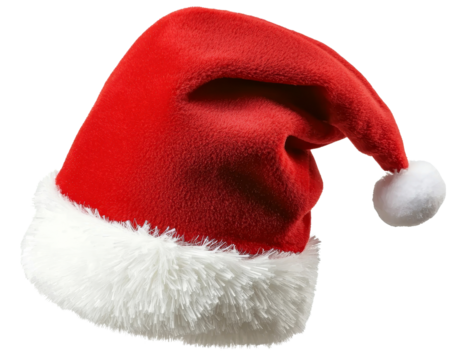 Red Santa Hat, Isolated on White Background Christmas Festive Design, High-Resolution Image, Christmas, Santa, Holiday