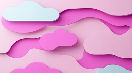 Obraz premium Abstract Pink and Blue Cloud Shapes Background