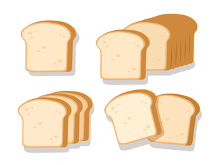 Bread sliced bakery icon set vector illustration