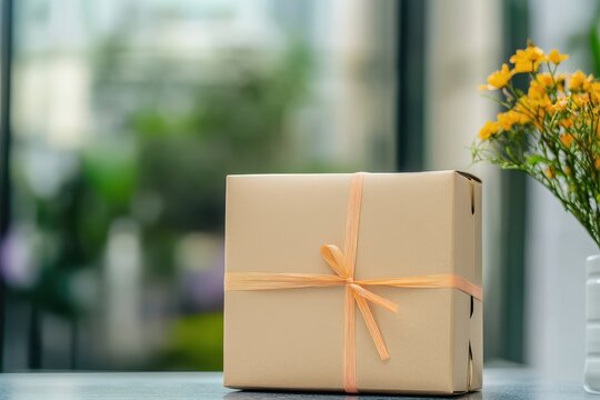 A secure package arriving at a corporate office, symbolizing reliability and professionalism in business logistics.