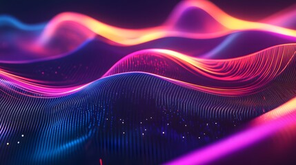 Abstract Colorful Waves of Light and Data