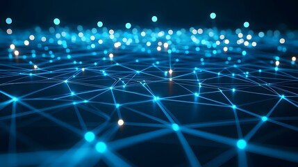 Global Network Connection  Abstract Blue Technology Background