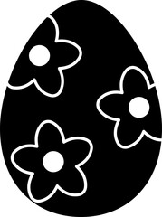 Easter egg icon.
Cute patterned Easter egg black silhouette Isolated.
Good for greeting card,poster, banner, leaflet.
Transparent background.
