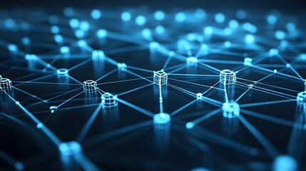 Obraz premium Global Network Connection Digital Technology Abstract Data Cyber Space D Render