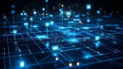 Global Network  Digital Technology  Abstract Data Flow