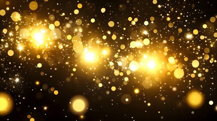 Golden Glitter Lights Bokeh Background