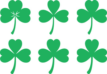 Fototapeta premium Four leaf clover icon set silhouette vector