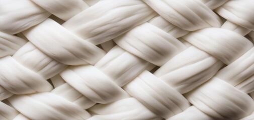 Detailed closeup of interwoven white strands creating a seamless and modern braided texture perfect for clean and minimalist design themes
