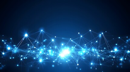 Abstract Blue Network Connection  Technology Background
