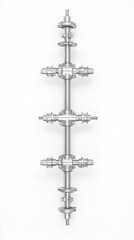 Industrial Stainless Steel Valve Assembly on White Background for Engineering and Manufacturing Applications