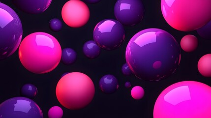 Abstract Pink Purple Glossy Spheres Background