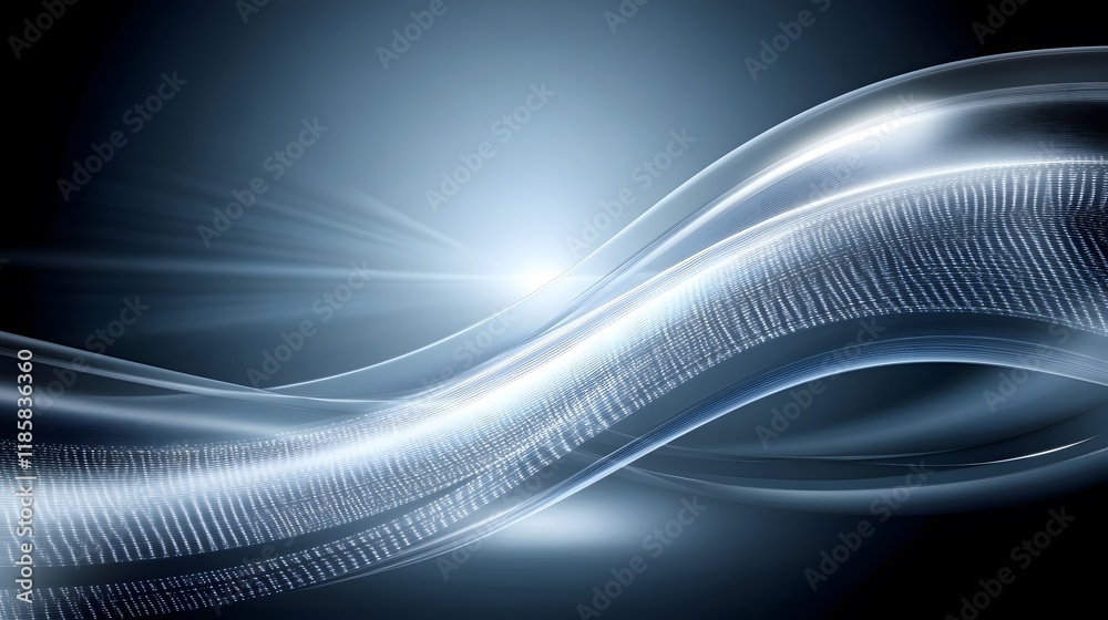 Canvas Prints abstract blue wave background digital flow technology design