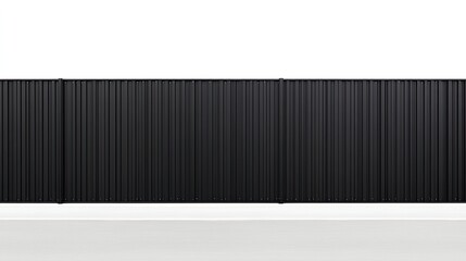 Modern Black Metal Fence Isolated on White Background for Urban and Residential Design Concepts