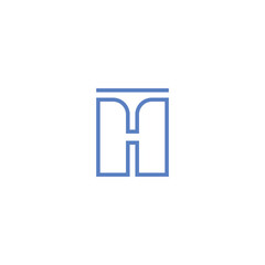 Letter H Line Logo Design. H Initial Icon