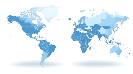 Obraz premium Global Map: An Exquisite Watercolor Journey Across Continents and Countries