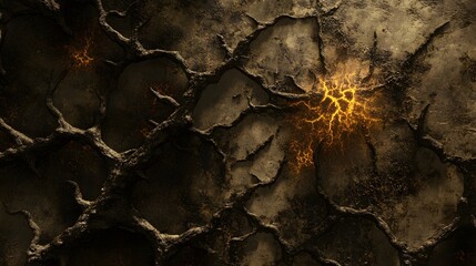 Fototapeta premium Dark Fantasy Lava Crack Texture Background