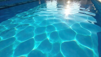 Obraz premium Deep blue pool, gentle surface undulations, sunlit, summer, clear