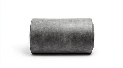 Obraz premium Roll of Industrial Gray Felt Fabric Isolated on White Background for Construction and Crafting Projects