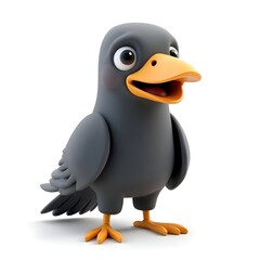 Cheerful Crow Cartoon  
