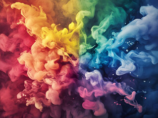 Fototapeta premium Colorful Ink Flows and Mixes Beautifully in Water