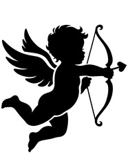 Fototapeta premium Cupid SVG, Cupid Svg Bundle, Cute Cupid Vector, Cupid Silhouette, Cupid Clipart, Cupid DXF, Mythical Creature, Valentine’s Day Svg 