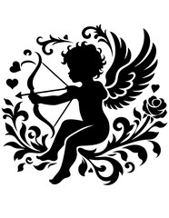 Cupid SVG, Cupid Svg Bundle, Cute Cupid Vector, Cupid Silhouette, Cupid Clipart, Cupid DXF, Mythical Creature, Valentine’s Day Svg Bundle

