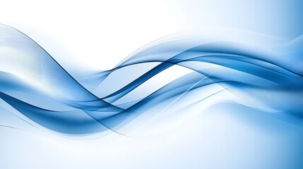 Naklejka premium Abstract Blue Wave Background Smooth Flowing Lines Design
