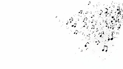 Music Notes Dance Across a Blank Canvas, Beautifully and Rhythmically