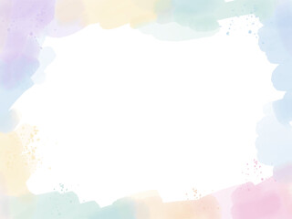 colorful  watercolor pastel cotton candy rainbow splash  frame background