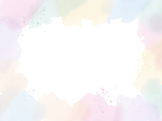 colorful  watercolor pastel cotton candy rainbow splash  frame background