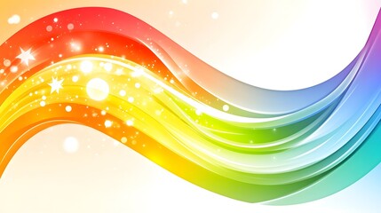 Obraz premium Rainbow Wave Abstract Background Colorful Swirls Vibrant Design