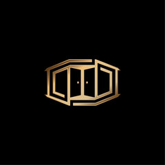 Minimalist Door for Interior or Property Logo Design Vector Illustration