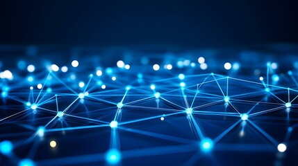 Obraz premium Global Network Connection Abstract Blue Technology Background