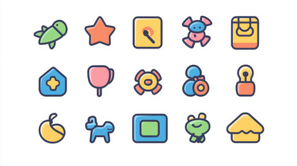 Kids age restriction cartoon icons, kids age plus for child game labels, vector signs. Baby toy suitable age restriction symbols for children and teen restriction warning or forbidden content