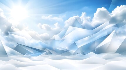 Obraz premium Crystal Mountains Sky Clouds Abstract Background