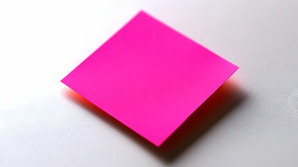 Pink Sticky Note Rests on White Surface Gently