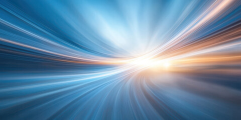 Radiant blue and orange abstract visualization with dynamic light effects