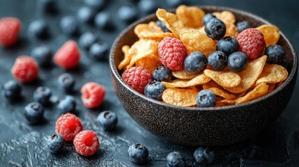 Delicious and Healthy Breakfast Cereal with Berries