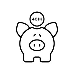 401k retirement savings icon simple vector symbol
