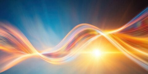 Obraz premium Vibrant electric blue and glowing orange waves create dynamic visual effect. interplay of colors evokes sense of energy and movement