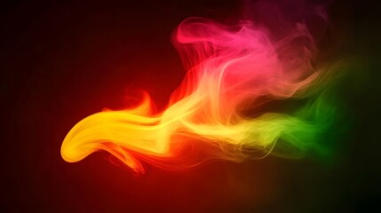 Obraz premium Abstract Colorful Smoke Red Yellow Green Swirls