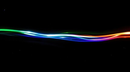 High-speed fiber optics glowing in rainbow hues. 