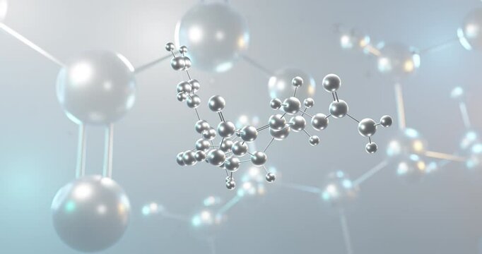 Cefuroxime rotating 3d molecule, molecular structure of antibiotic, seamless video