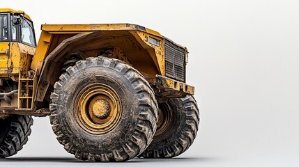 Obraz premium Massive Yellow Mining Dump Truck Close-up