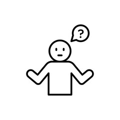 Confusing man icon simple vector symbol