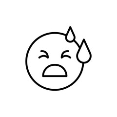 Desperate emoji icon simple vector symbol